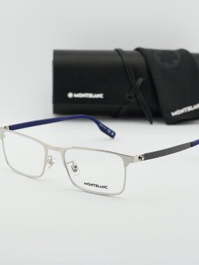 Montblanc MB0187O 002 Rectangle Eyeglasses – Silver 54mm